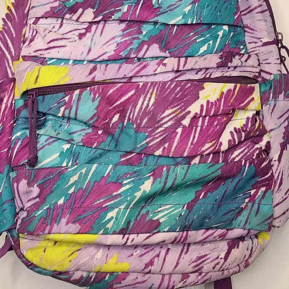 Puma Procat Backpack Purple Multi Color Zip Drawstring Adjustable Straps Pockets